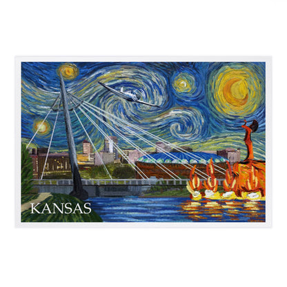 Kansas, Starry Night - Lantern Press Postcard