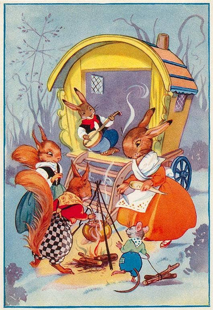 Woodland Creature Gypsies - Found Image postcard
