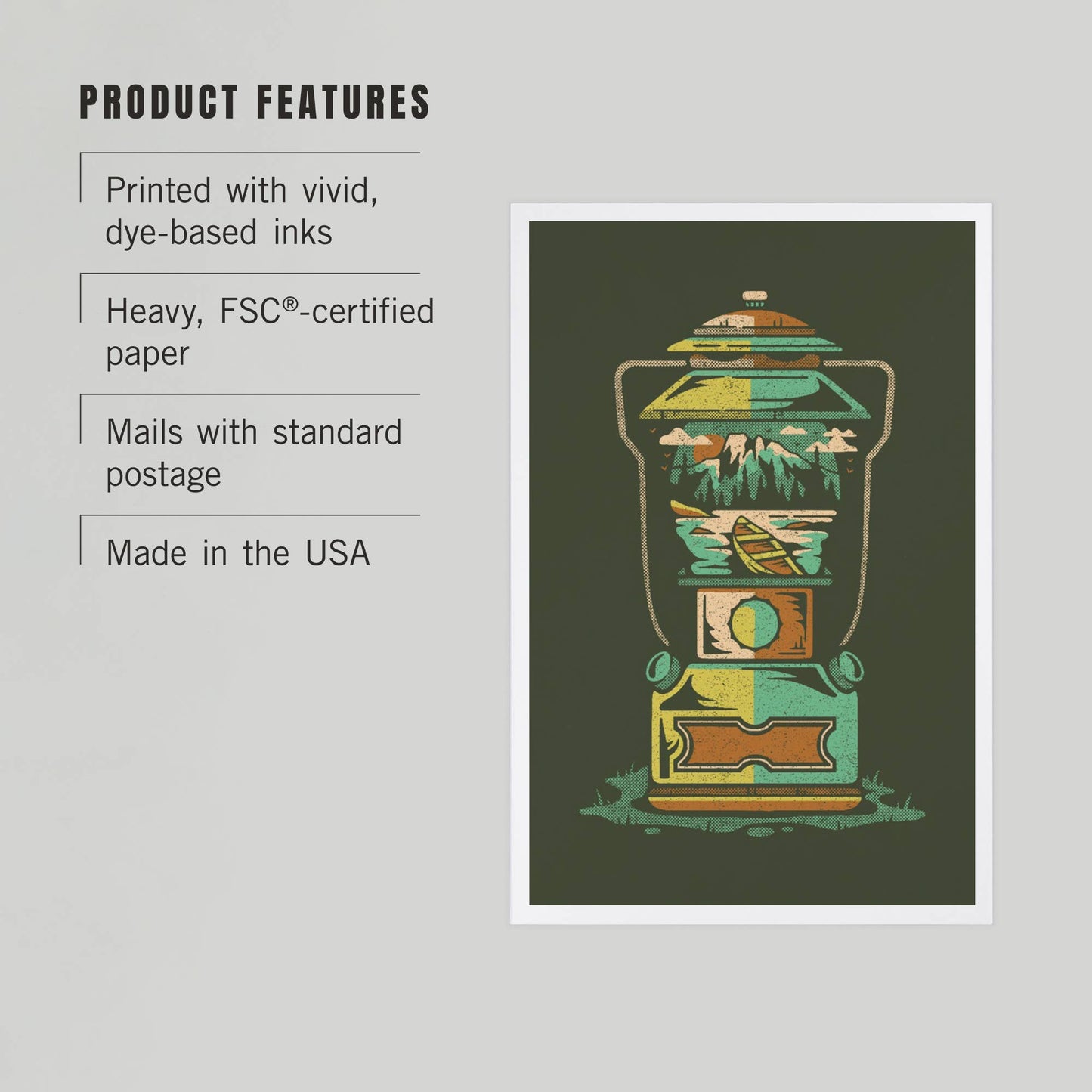 Lantern, Distressed Vector - LanternPress postcard