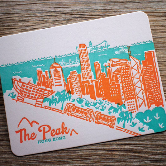 the Peak - Letterpress Travel Postcard - Ditto Ditto