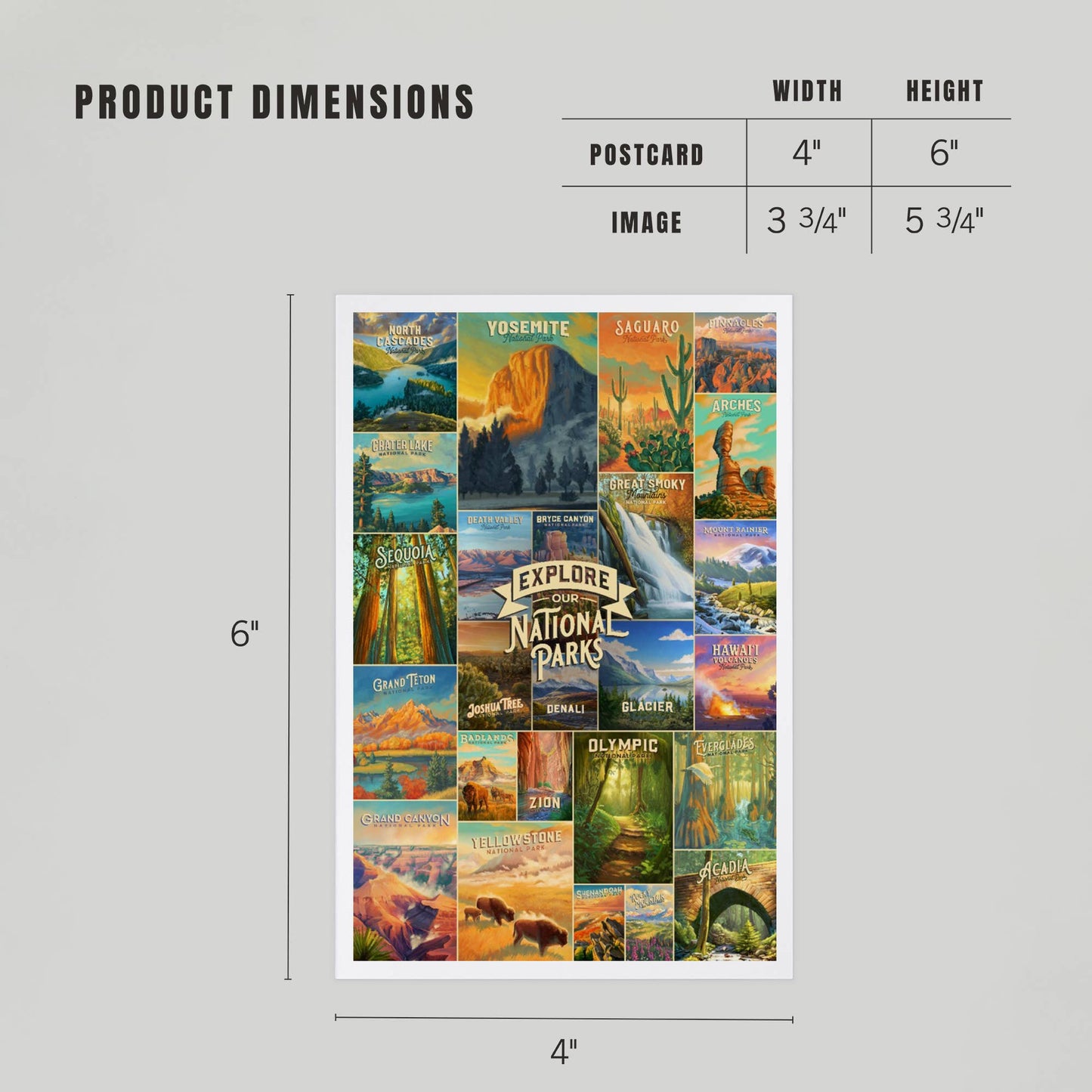 Oil Painting National Park Series Collage -  LanternPress postcard