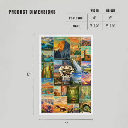 Oil Painting National Park Series Collage -  LanternPress postcard