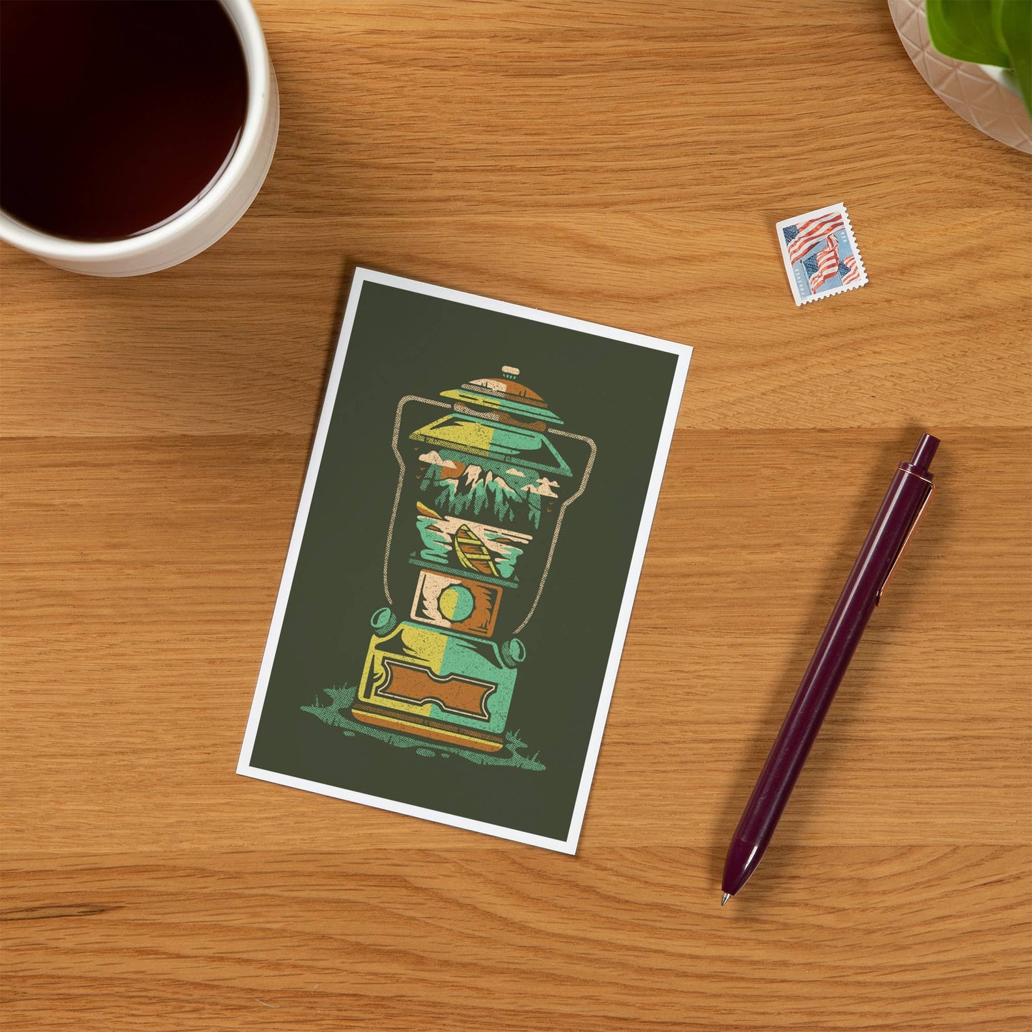 Lantern, Distressed Vector - LanternPress postcard