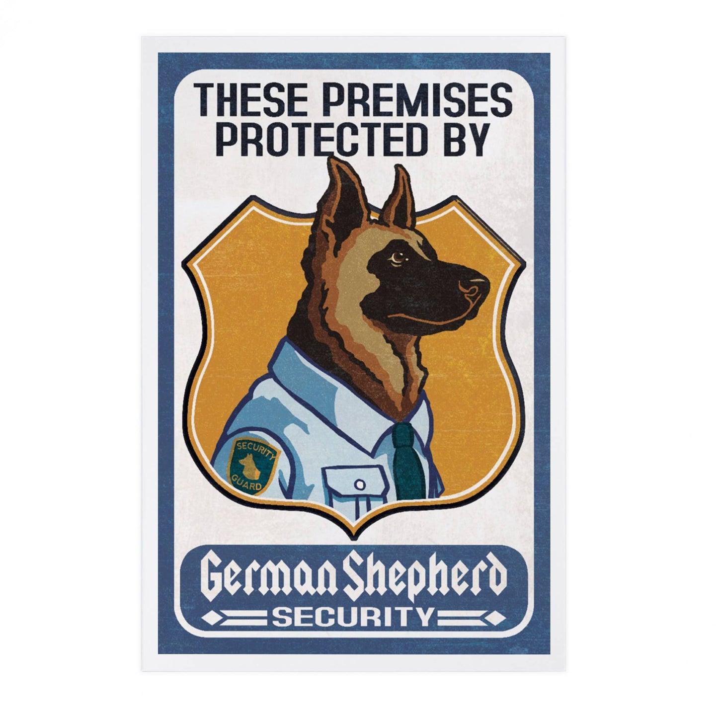 German Shepherd Security, Dog Sign - LanternPress postcard