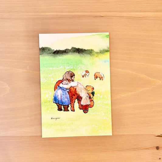 Miniature horse and Girl (Farm) - Krimgen postcard