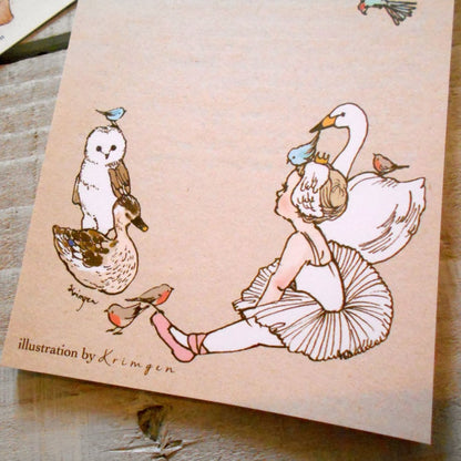 鳥たちの  ballet girl and bird - Krimgen Memo Pad
