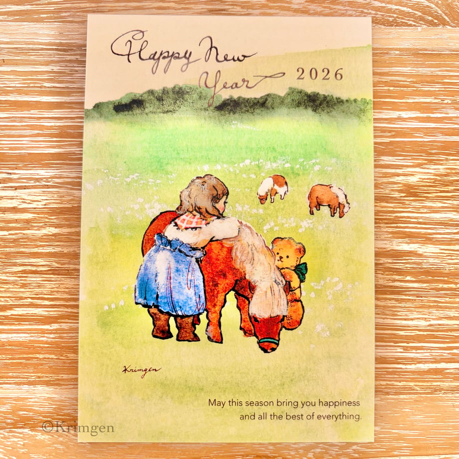 NEW YEAR CARD 2026 girl - Krimgen postcard