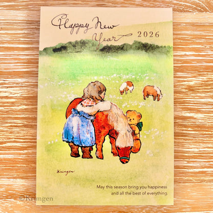 NEW YEAR CARD 2026 girl - Krimgen postcard