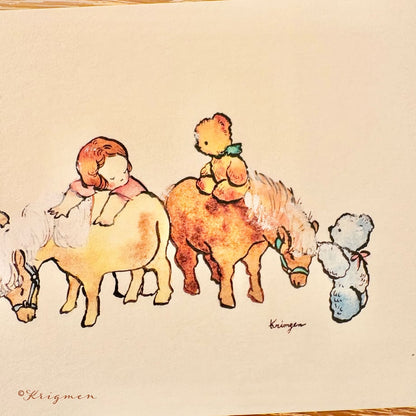 Miniature Horses and Children - Krimgen postcard