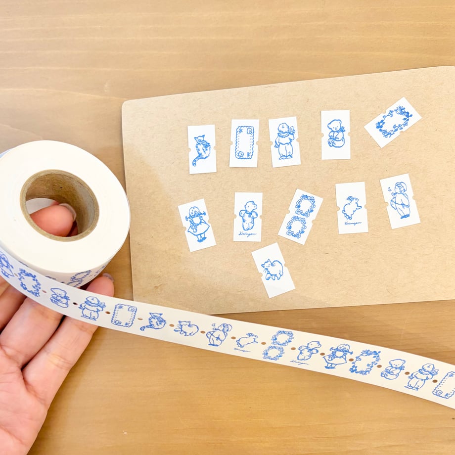 "Blue" - Krimgen - small label stickers roll