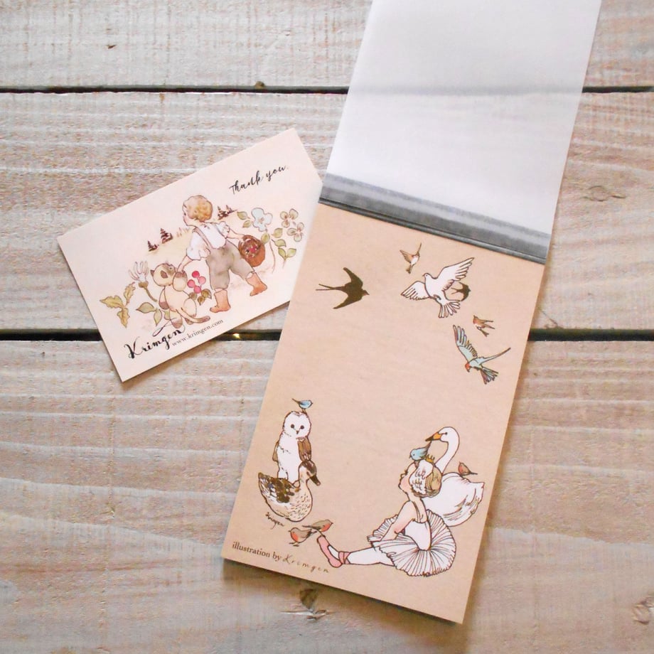 鳥たちの  ballet girl and bird - Krimgen Memo Pad