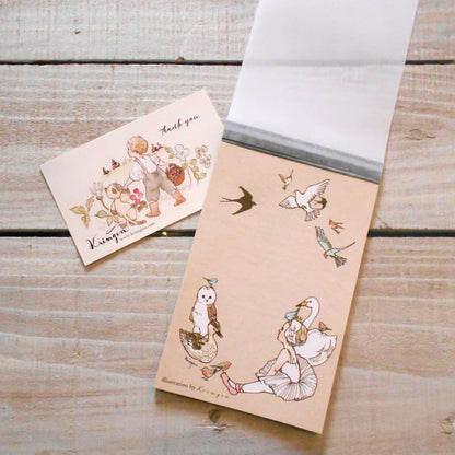 鳥たちの  ballet girl and bird - Krimgen Memo Pad
