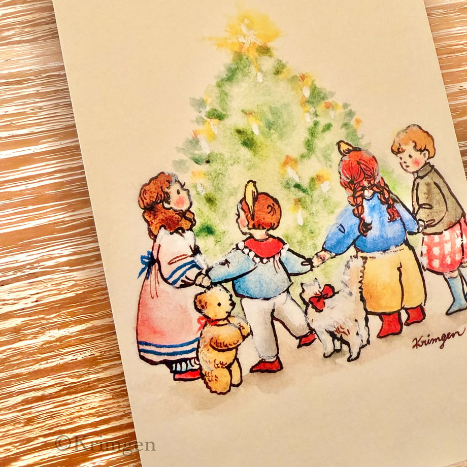 Dancing in a circle - Krimgen postcard