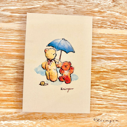 Umbrella and Bears - Krimgen postcard