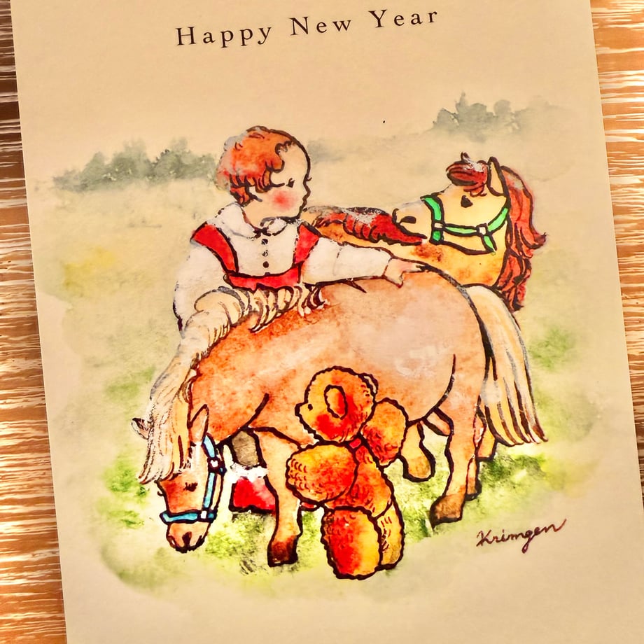 New Year Card (Horse) - Krimgen postcard