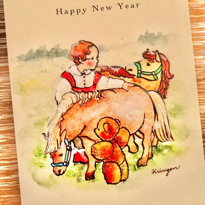New Year Card (Horse) - Krimgen postcard
