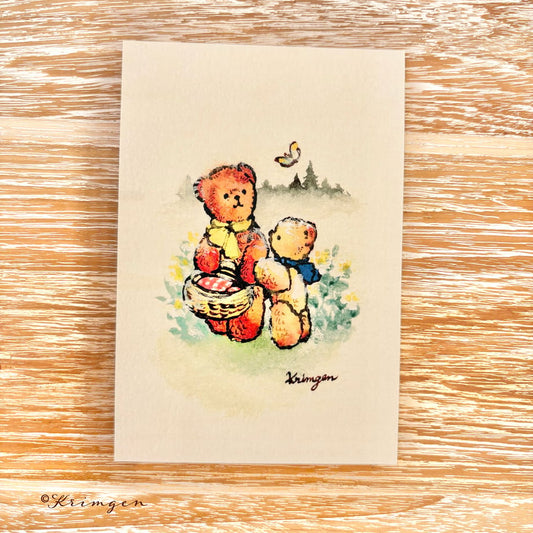 Interested in the butterfly - Krimgen postcard