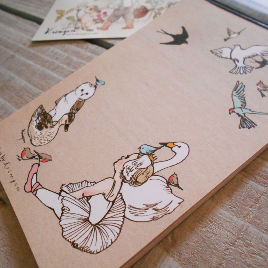 鳥たちの  ballet girl and bird - Krimgen Memo Pad