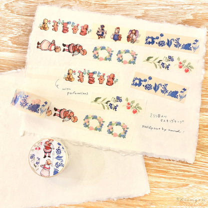 "Blues and Red" - Krimgen Washi tape with Perforations