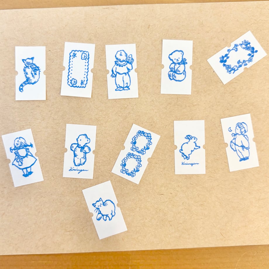 "Blue" - Krimgen - small label stickers roll