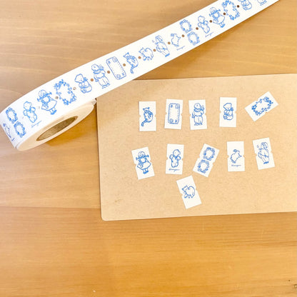 "Blue" - Krimgen - small label stickers roll