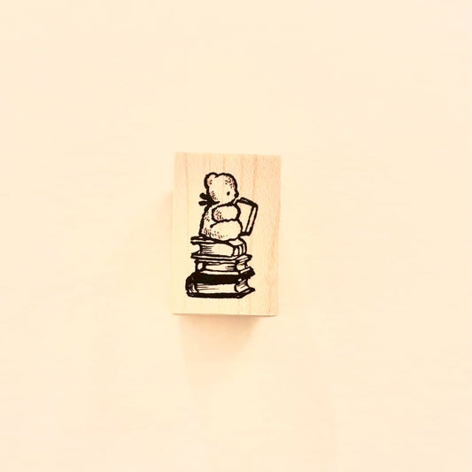 Bear on Books - Krimgen Rubber Stamp