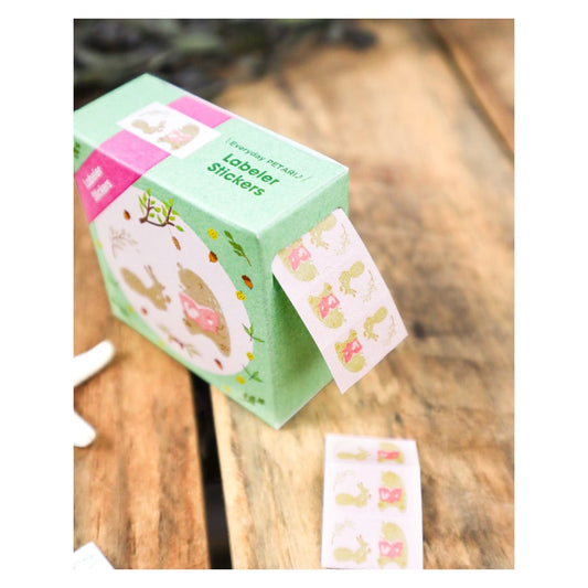 Bears and squirrels - 啓文社印刷 keibunsha - 24 labeler stickers sampler