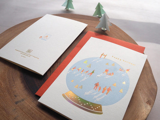 Christmas Globe - letterpress Christmas Card - Ditto Ditto