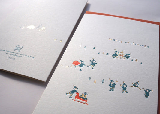 Little Elf Xmas - letterpress notecard - Ditto Ditto