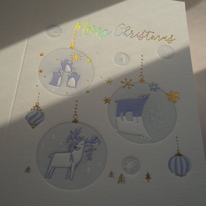 Nordic Animal Ornament - letterpress christmas card - Ditto Ditto