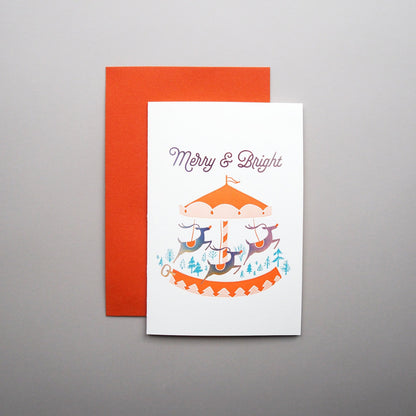 merry & bright - letterpress notecard - Ditto Ditto