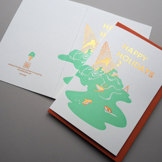 penguin in the ice-cream land - letterpress christmas card - Ditto Ditto