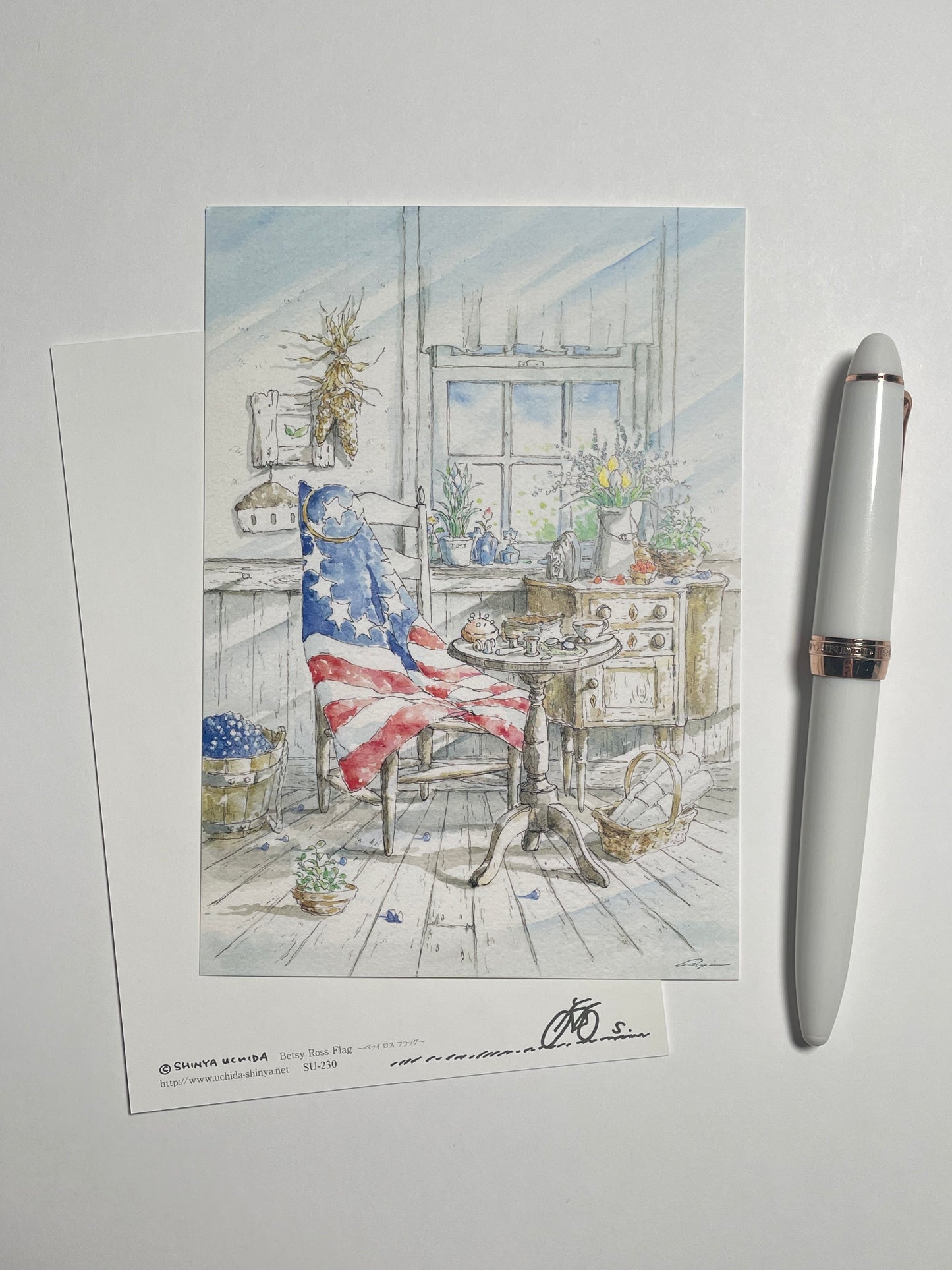 USA-Betsy Ross Flog - Shinya Uchida Postcard