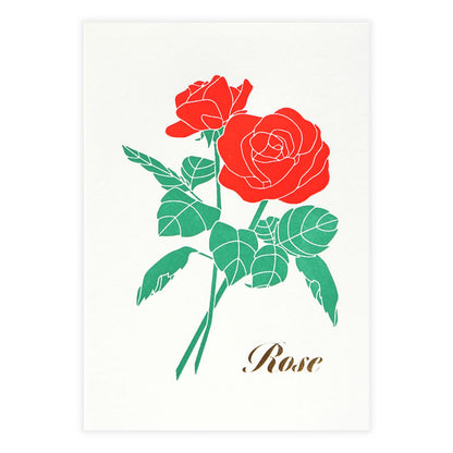 Rose - Clothes Pin letterpress postcard