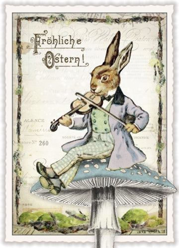 Fröhliche Ostern! (Hoch) Bunny plays violin- PK1091