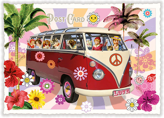 FLOWER-POWER, HIPPIE-BUS - PK1126