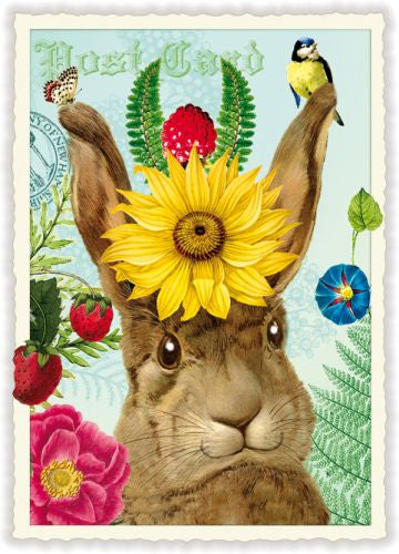 Hase mit Sonnenblume, Bunny - PK912