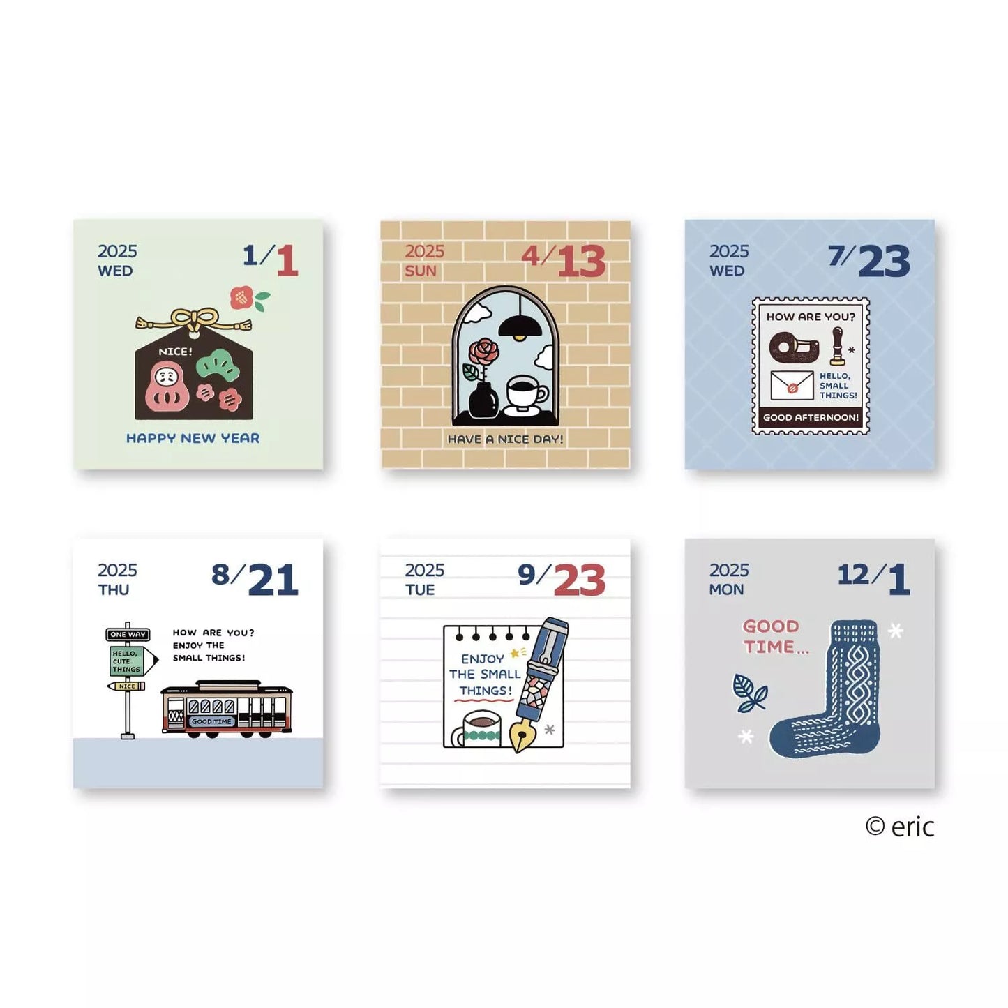 2025 Daily Calendar eric color 60×60×30mm