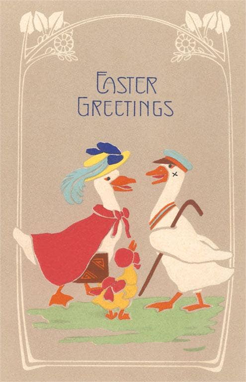 Social Ducks - Vintage Image, Postcard