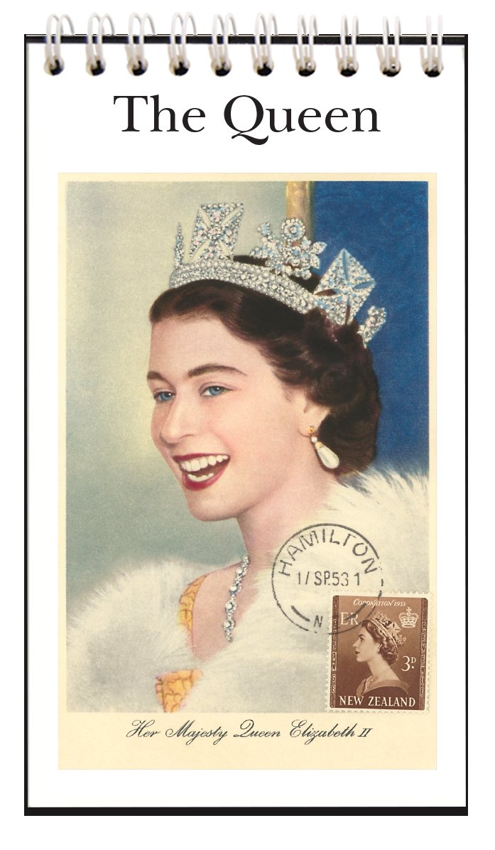 THE QUEEN Postcard Booklet  - Found Image postcard