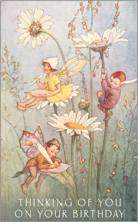 Birthday Fairies - Vintage Image - Found Image postcard