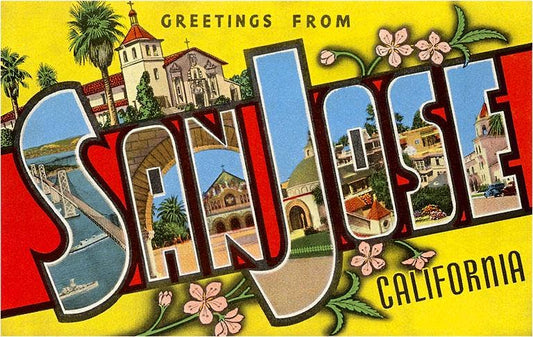 Greetings from San Jose, California - Vintage Image Postcard